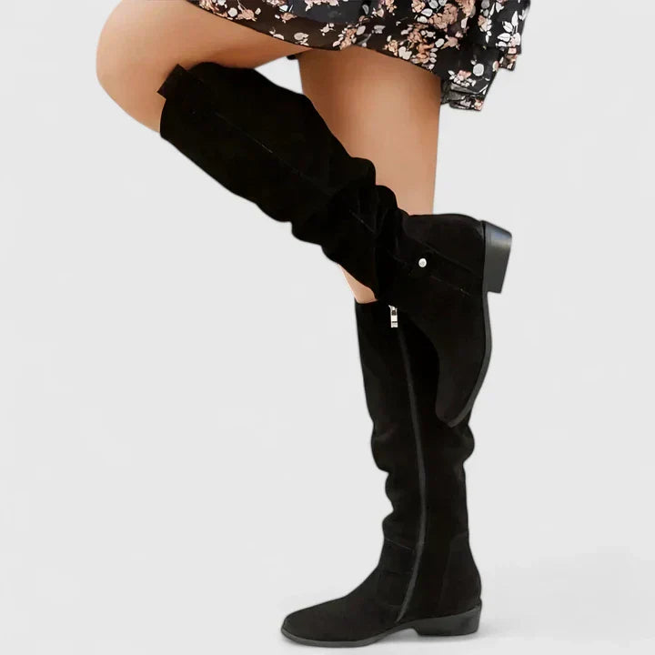 Comfort boots in beige, brown, dark green and black for women