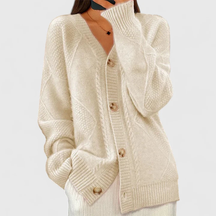 Knit cardigan for women in red, apricot, khaki and pink