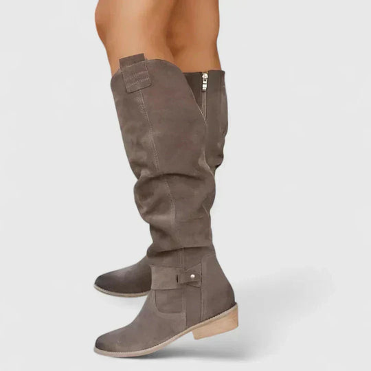 Comfort boots in beige, brown, dark green and black for women