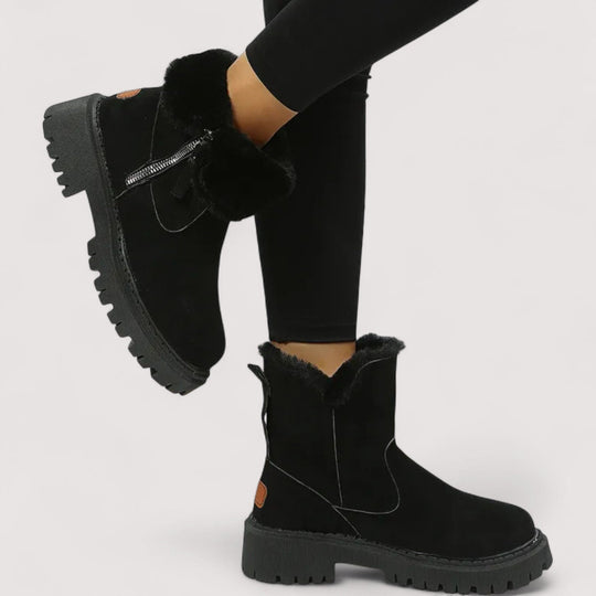 Sybil | Faux Fur Cuff Platform Boots
