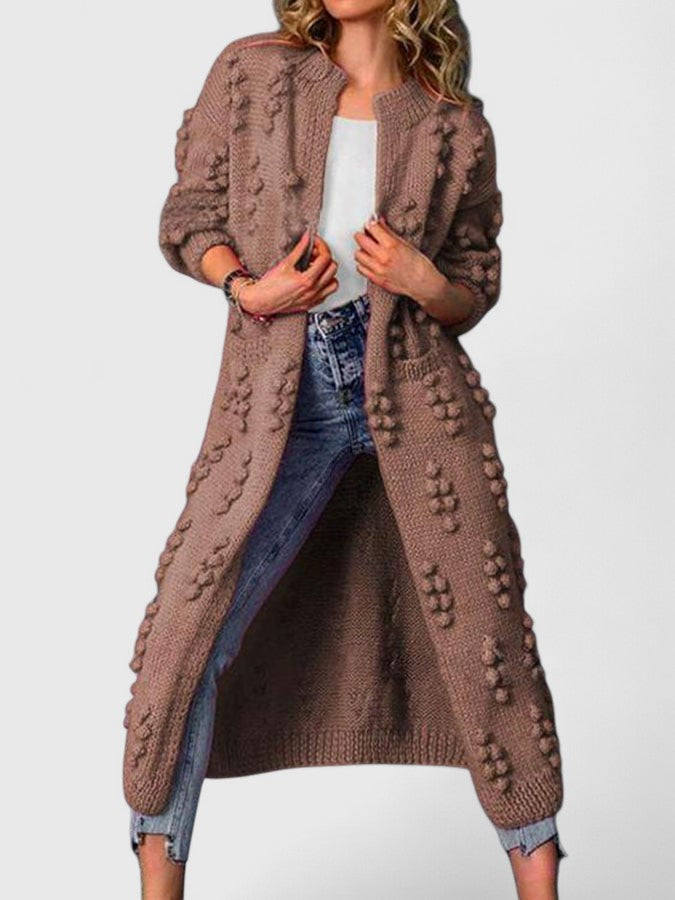 Knit cardigan for women in royal blue, rose red and coffee