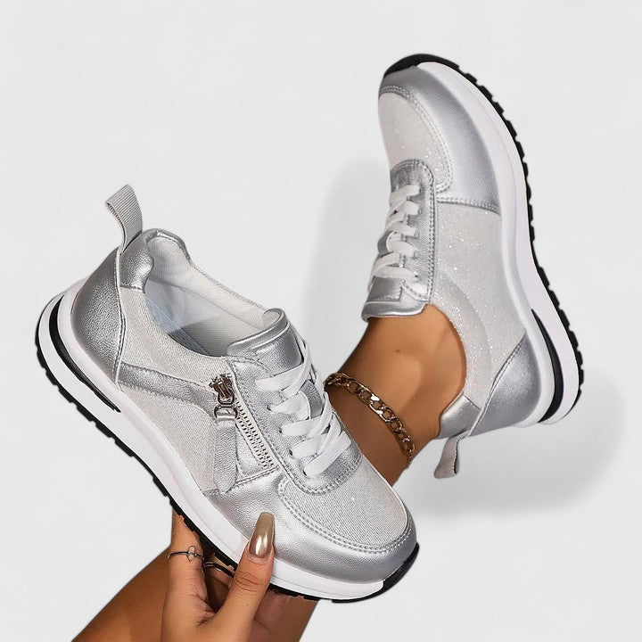 Elegant shoes in silver, gold, black and brown for women