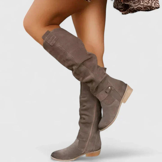Comfort boots in beige, brown, dark green and black for women