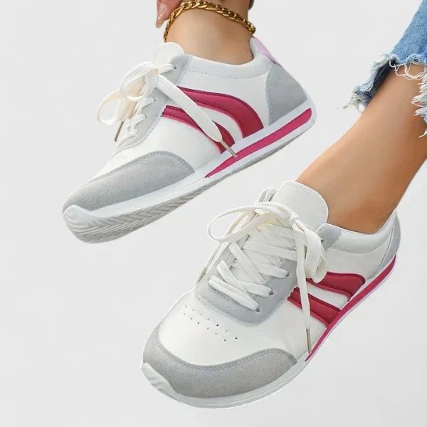 Comfort shoes in red and blue for women