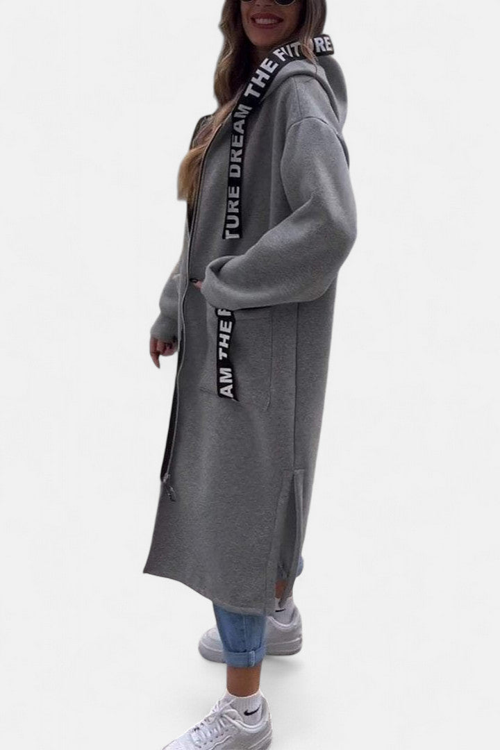 Long hooded coat in five colors for women