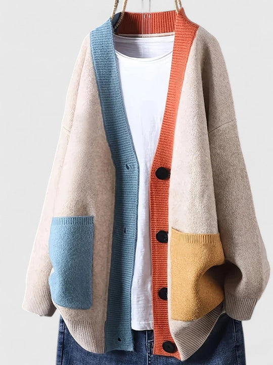 Knit cardigan for women in beige, green, blue and navy