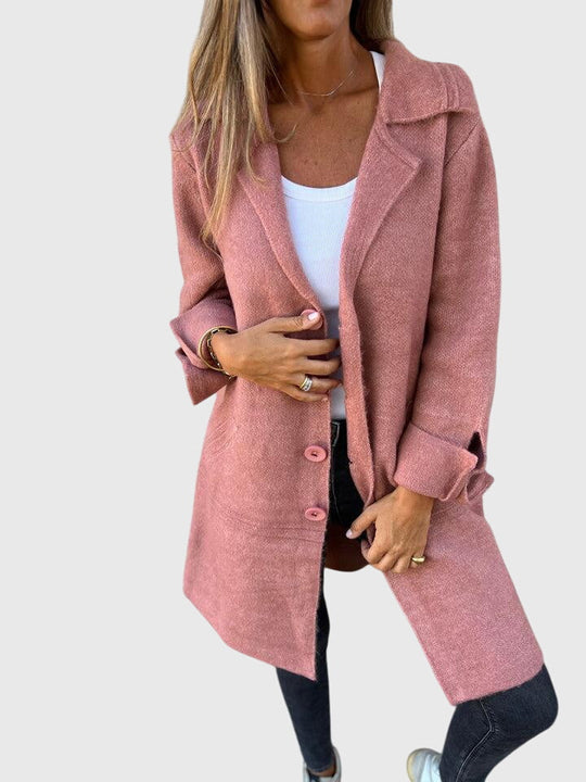 Button-front blazer for women