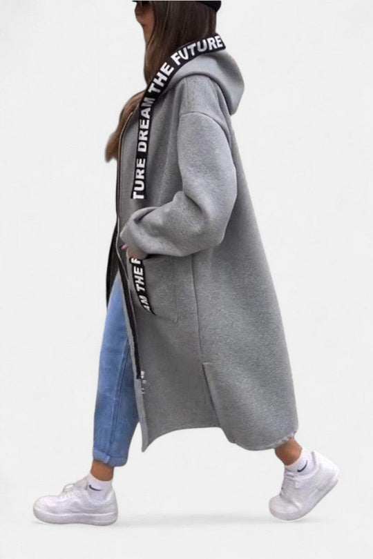 Long hooded coat in five colors for women