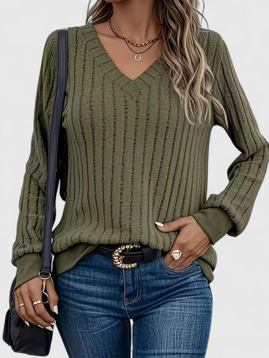 Knit sweater in green, navy blue and royal blue for women