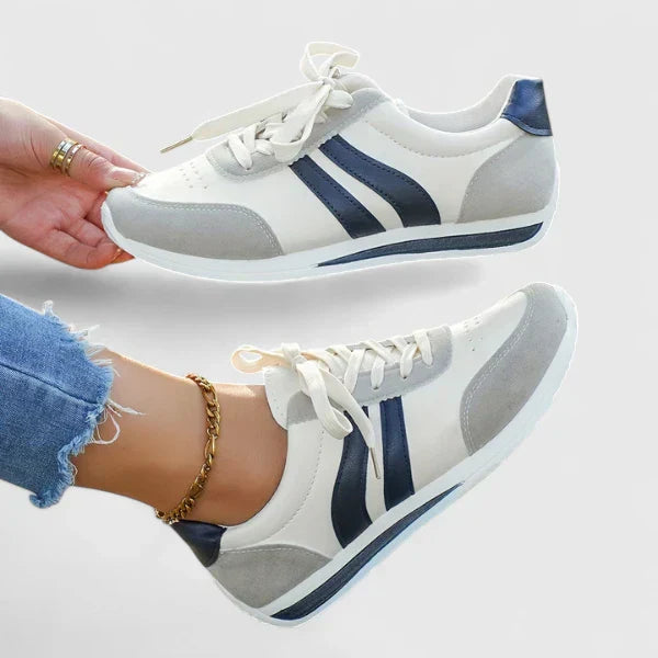 Comfort shoes in red and blue for women