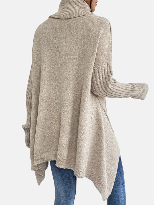 Longline roll neck sweater for women in five colors