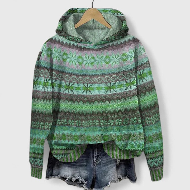 Sweatshirt for women in brown, blue and green