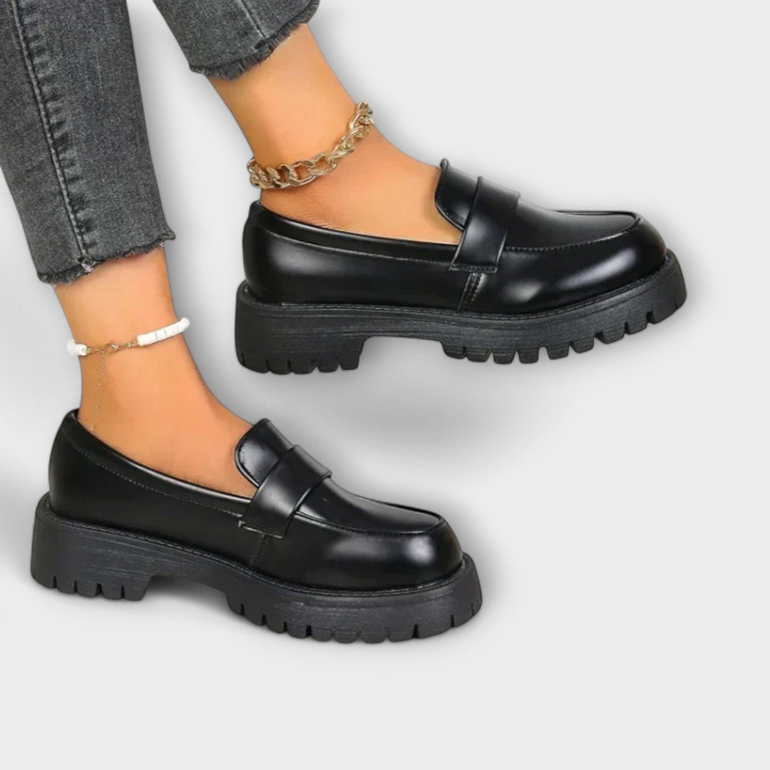 Classic black loafers for women