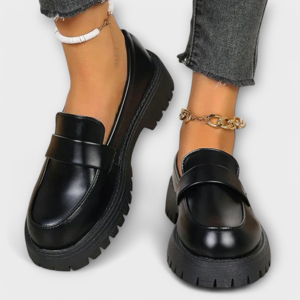 Classic black loafers for women