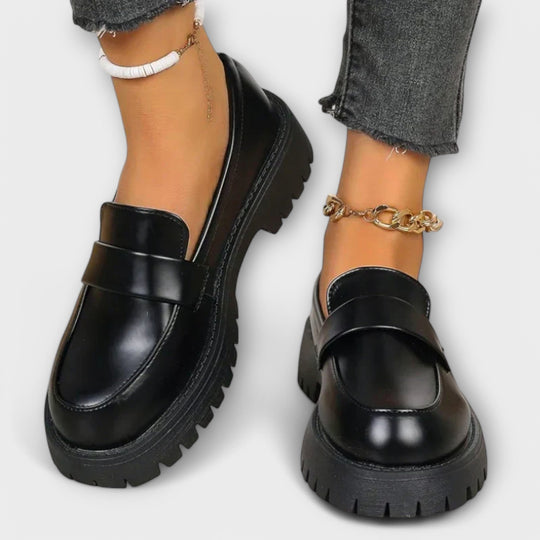 Classic black loafers for women