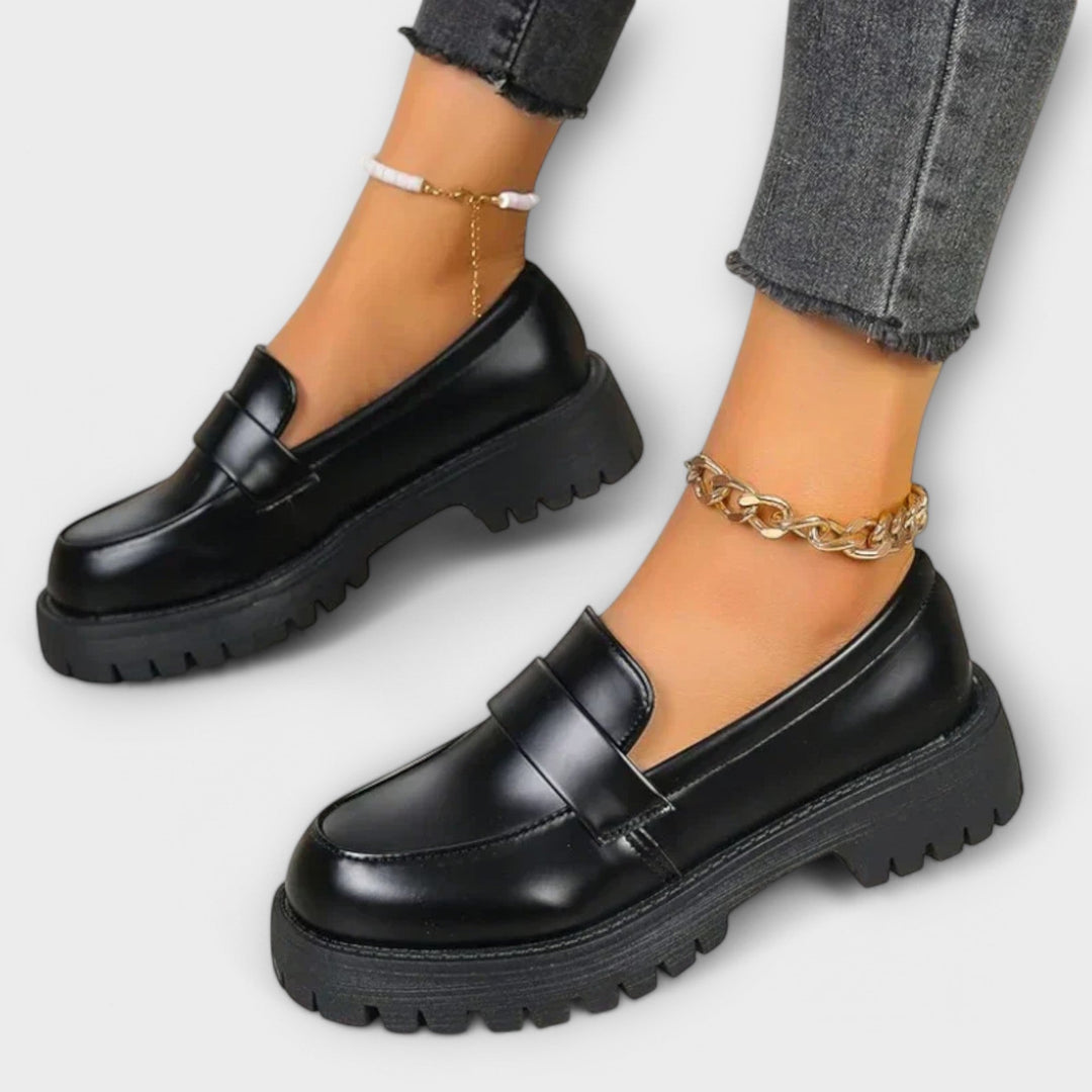 Classic black loafers for women