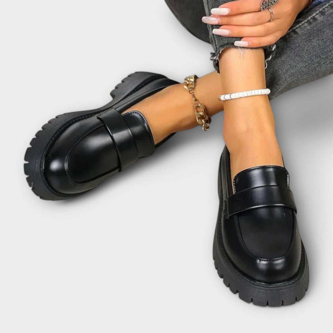 Classic black loafers for women