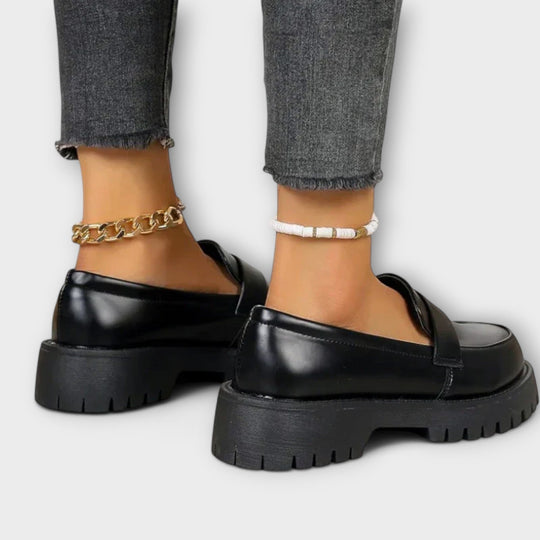 Classic black loafers for women