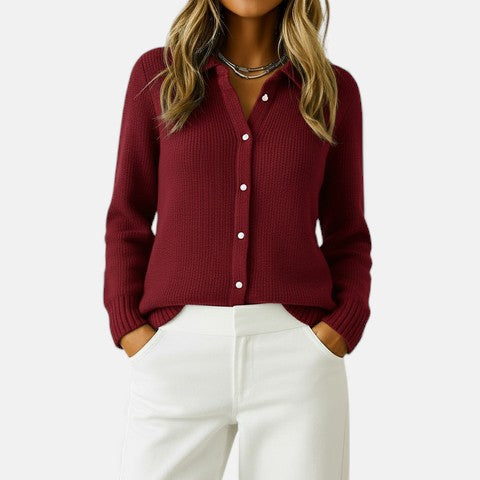 Button-front cardigan for women in four colors