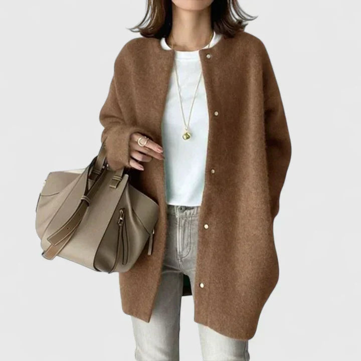 Knit cardigan for women in six earth tones