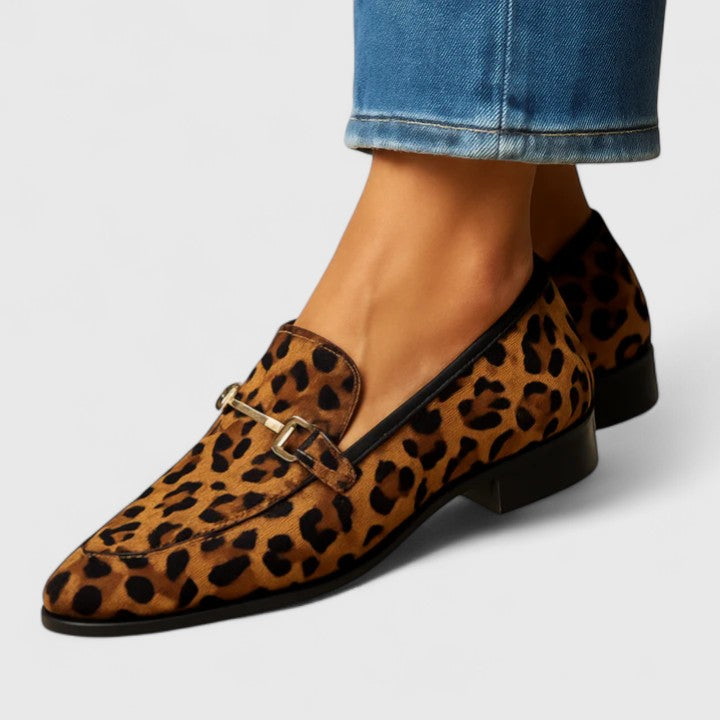 Classic leopard print loafers for women