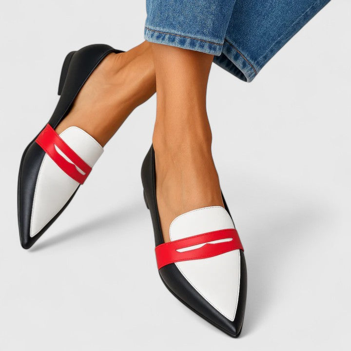 Clean white loafers for women
