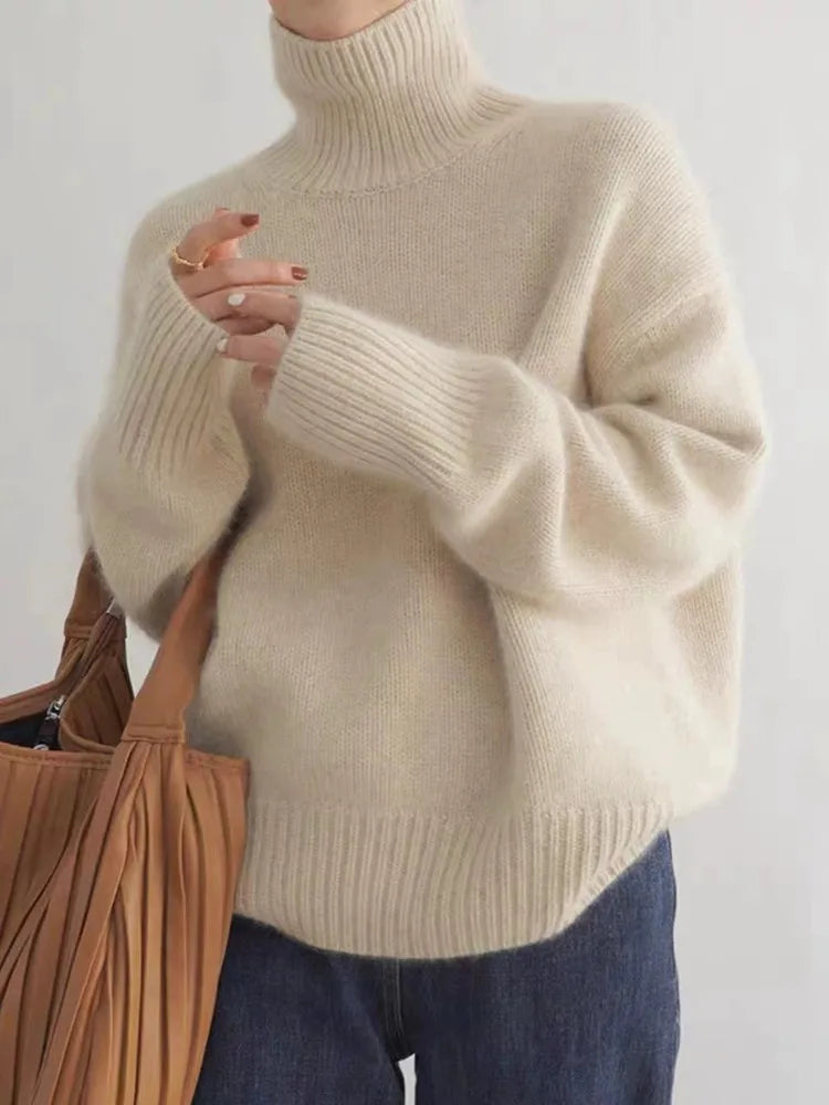 Sweater in beige, gray and khaki for women
