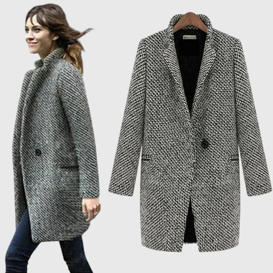 Long gray coat for women