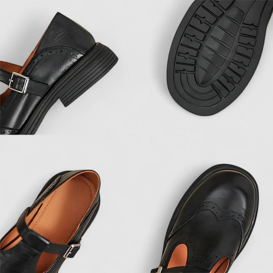 Classic Mary Jane shoes in black and brown for women