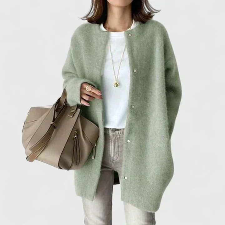 Knit cardigan for women in six earth tones