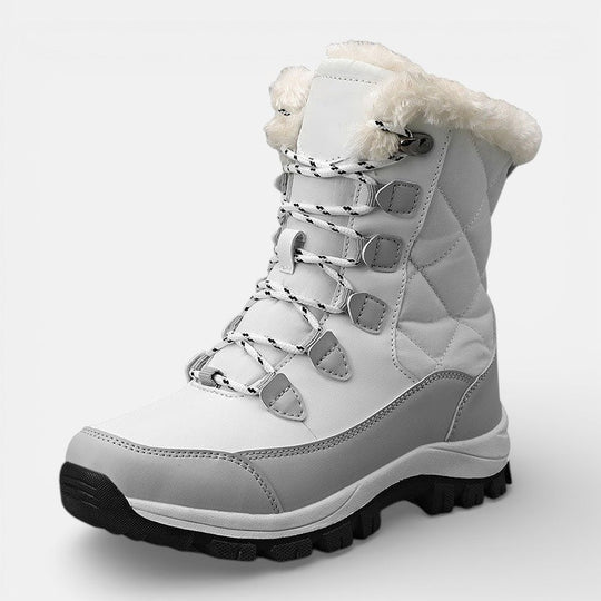 Winter boots in black, white and red for women