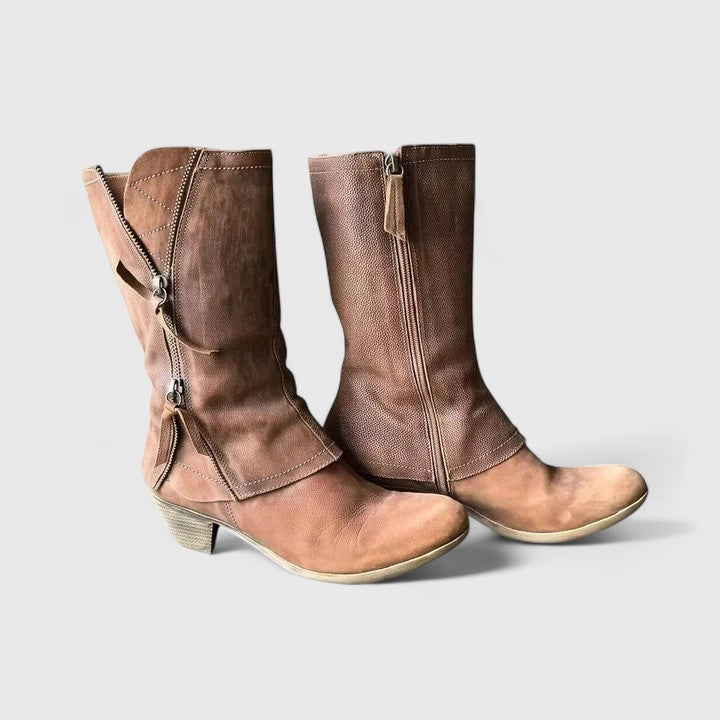 Brown comfort boots for women