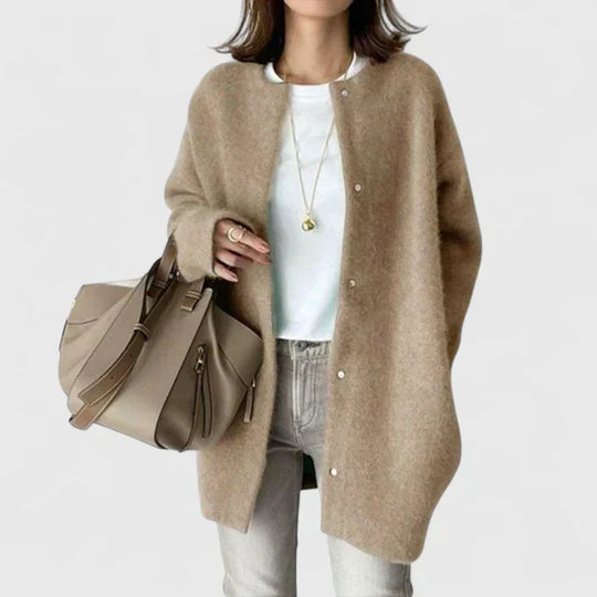 Knit cardigan for women in six earth tones