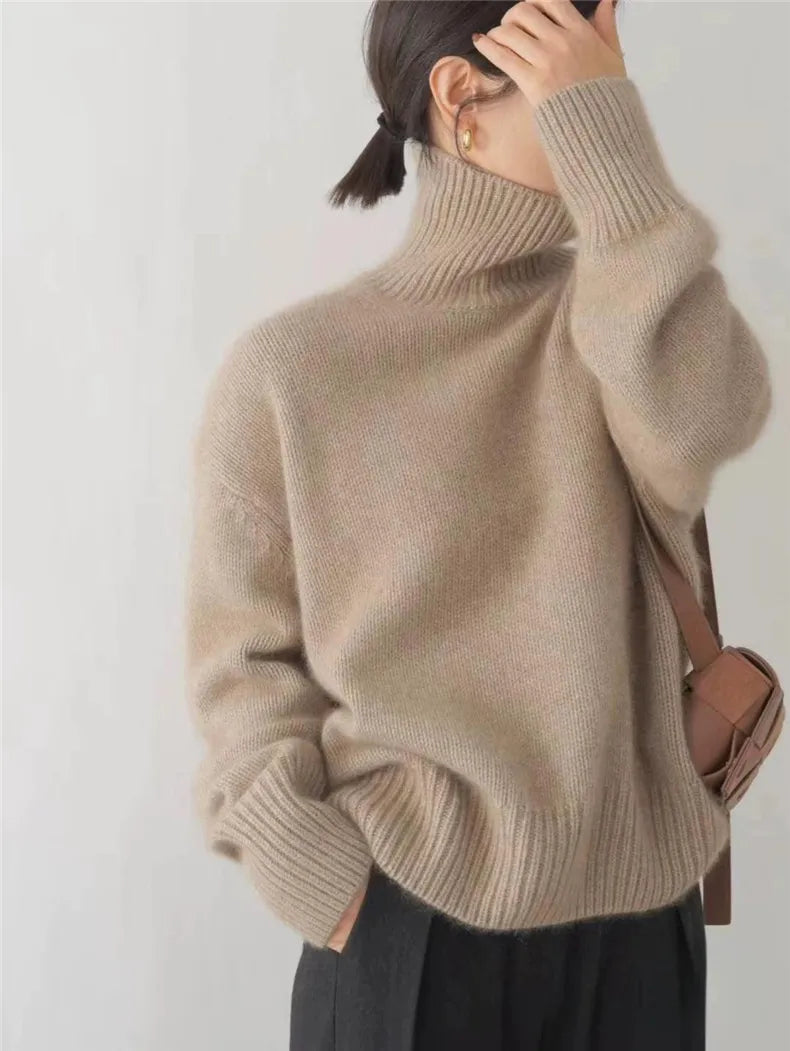 Sweater in beige, gray and khaki for women