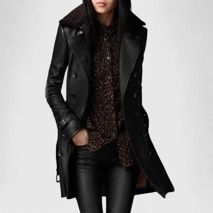 Elegant black coat for women