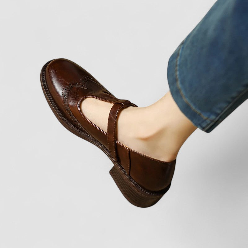 Mary Jane shoes in beige, black and brown for women