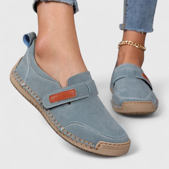 Comfort shoes in blue, khaki and green for women