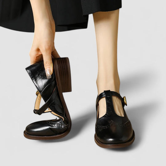 Mary Jane shoes in beige, black and brown for women