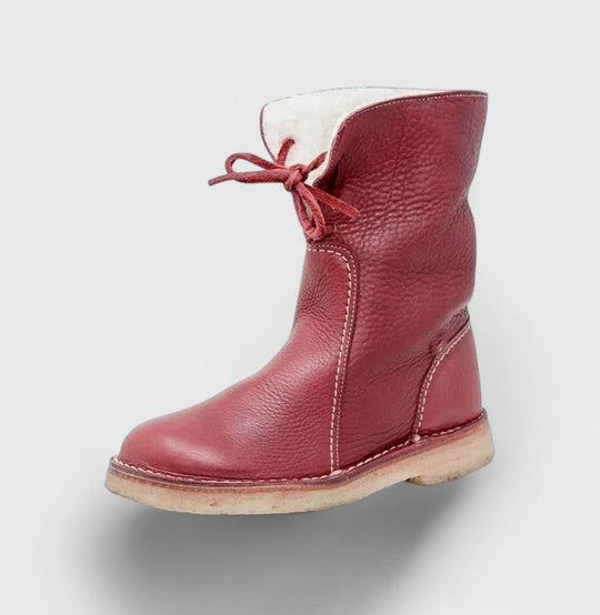 Comfort boots in red, dark brown, black and blue for women