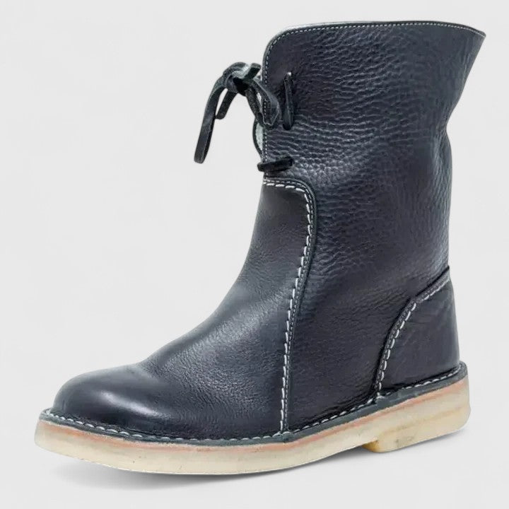 Comfort boots in red, dark brown, black and blue for women