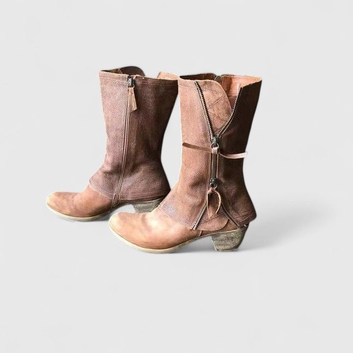 Brown comfort boots for women