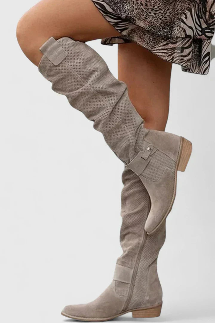 Khaki comfort boots for women