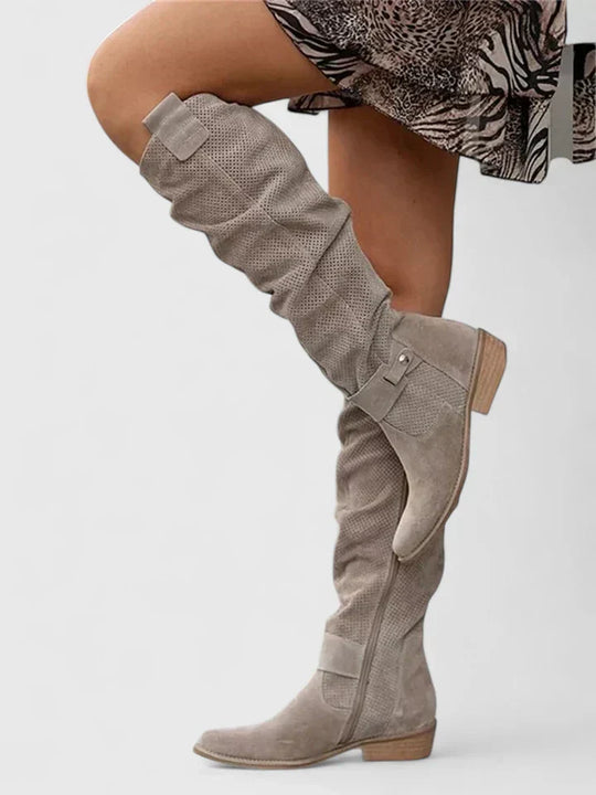 Khaki comfort boots for women