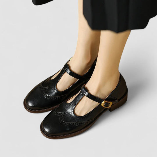 Mary Jane shoes in beige, black and brown for women