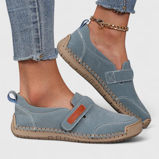 Comfort shoes in blue, khaki and green for women