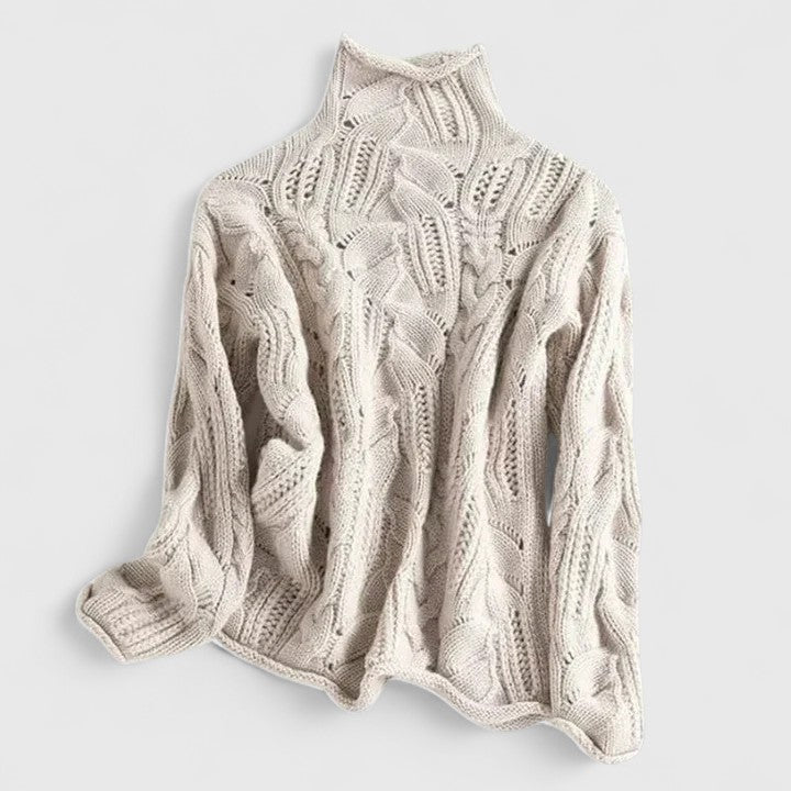 Knit sweater for women in beige or blue