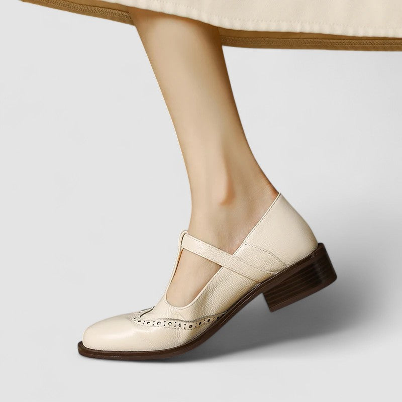 Mary Jane shoes in beige, black and brown for women