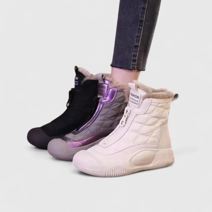 Comfort boots in purple, white, black and khaki for women