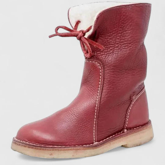 Comfort boots in red, dark brown, black and blue for women