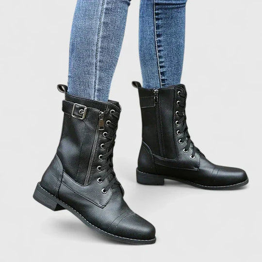 Comfort boots in light brown, black and gray for women